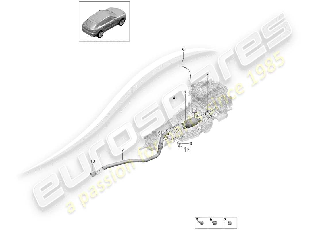 porsche macan (2019) catalyst part diagram