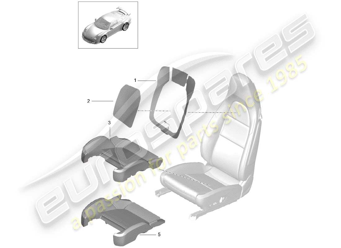 porsche 991r/gt3/rs (2015) heater element part diagram