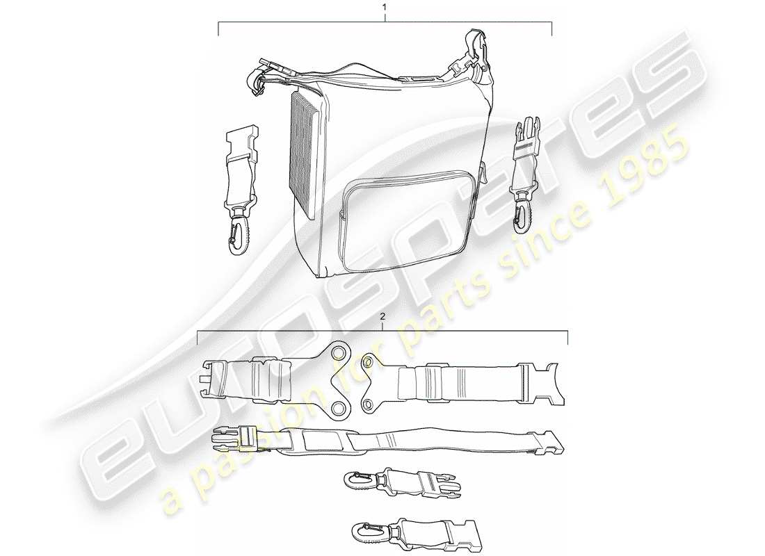 porsche tequipment macan (2016) cooling bag part diagram