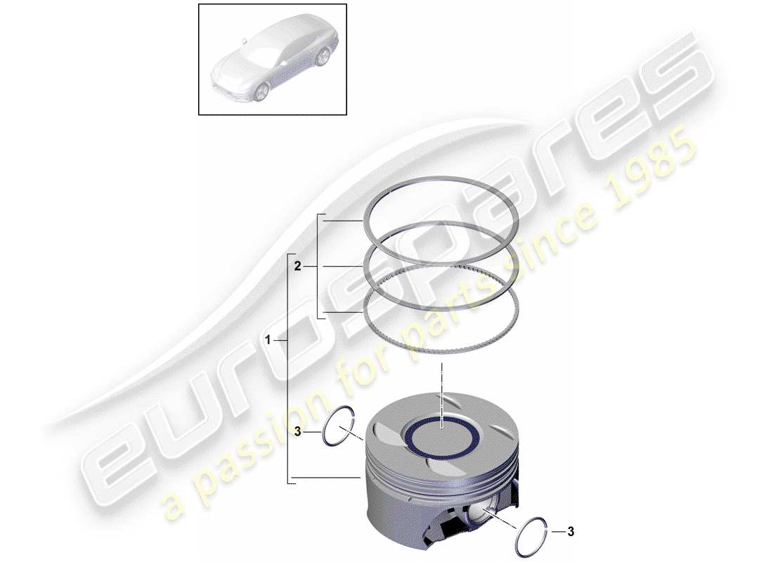 porsche panamera 971 (2019) piston part diagram