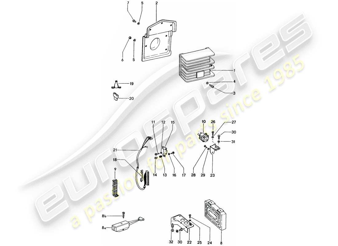 porsche 914 (1972) electrical equipment - engine part diagram