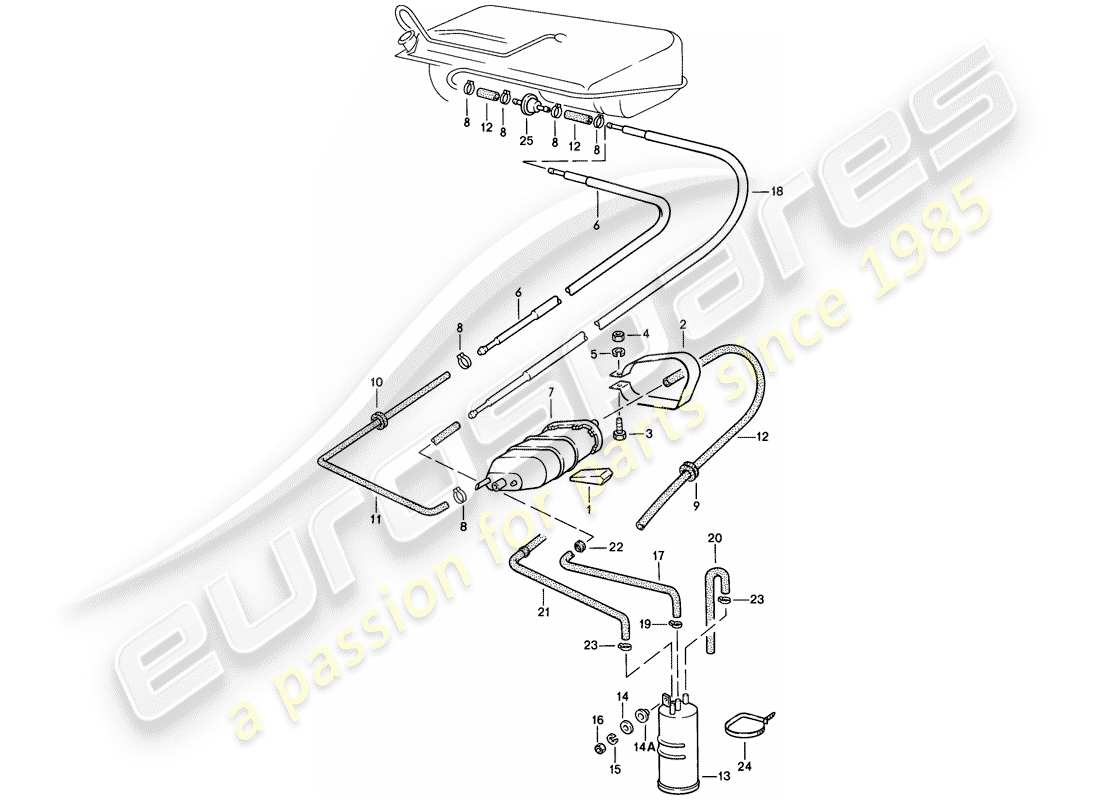 porsche 924 (1978) evaporative emission canister part diagram