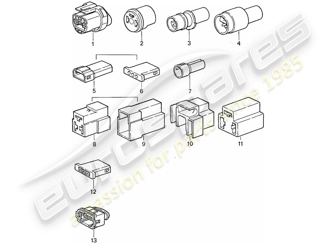 porsche 911 (1980) connector housing part diagram