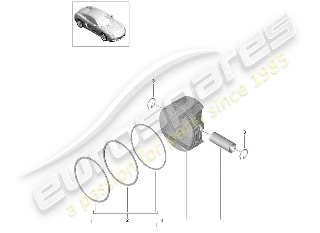 porsche cayman 981 (2015) piston part diagram