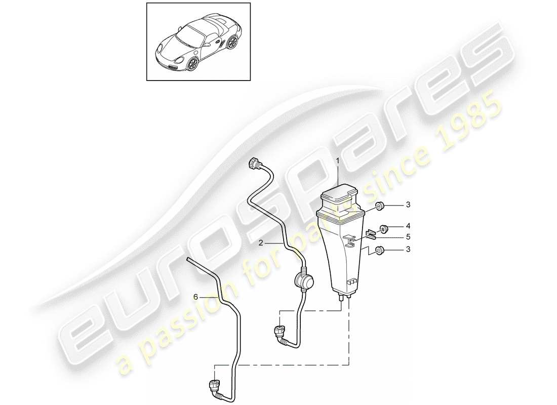 porsche boxster 987 (2012) evaporative emission canister part diagram