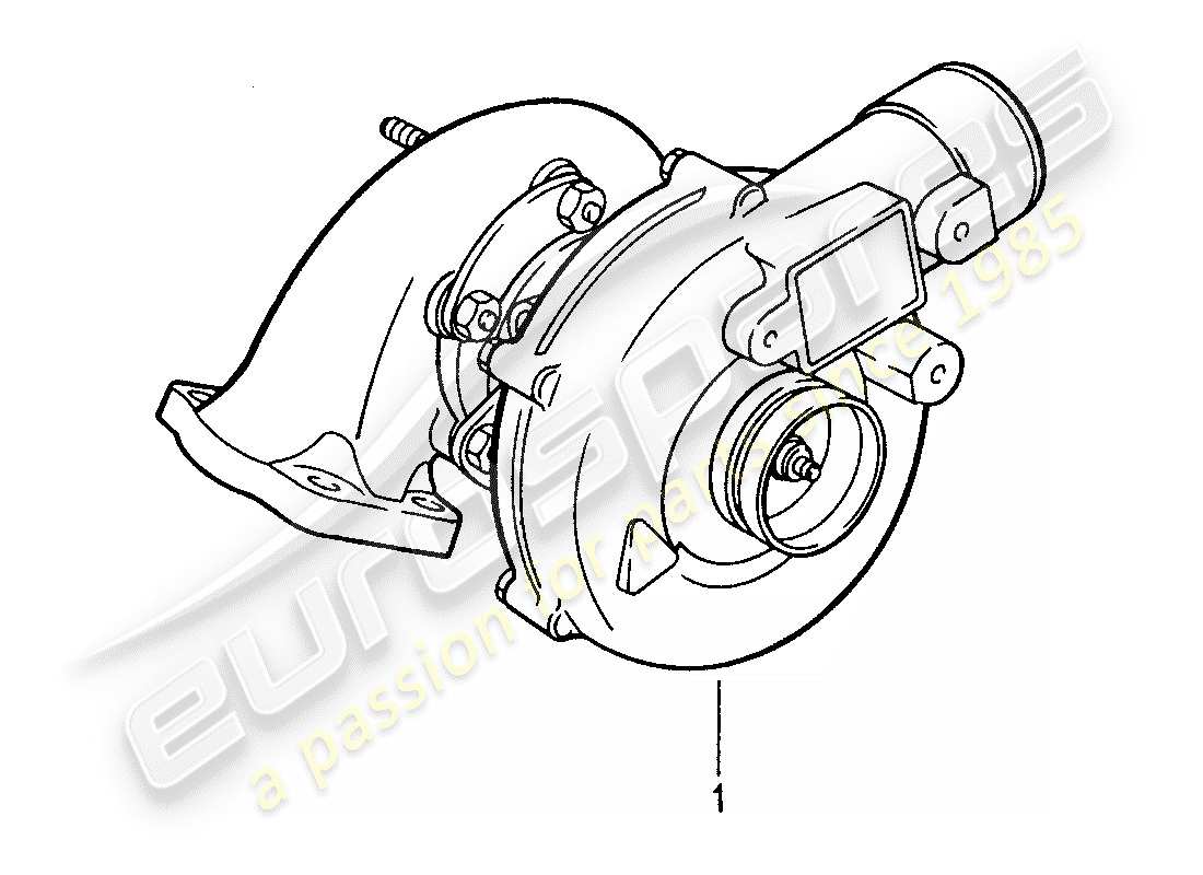 porsche 959 (1987) exhaust gas turbocharger part diagram