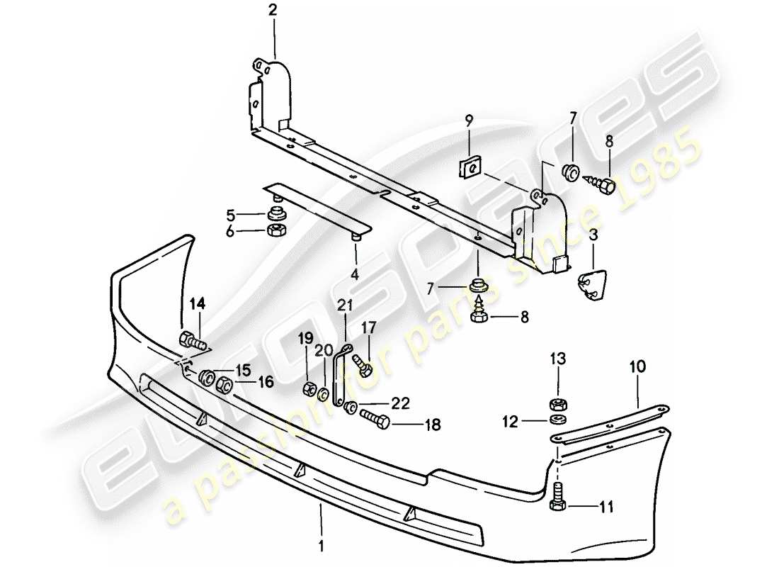 porsche 944 (1986) front spoiler part diagram