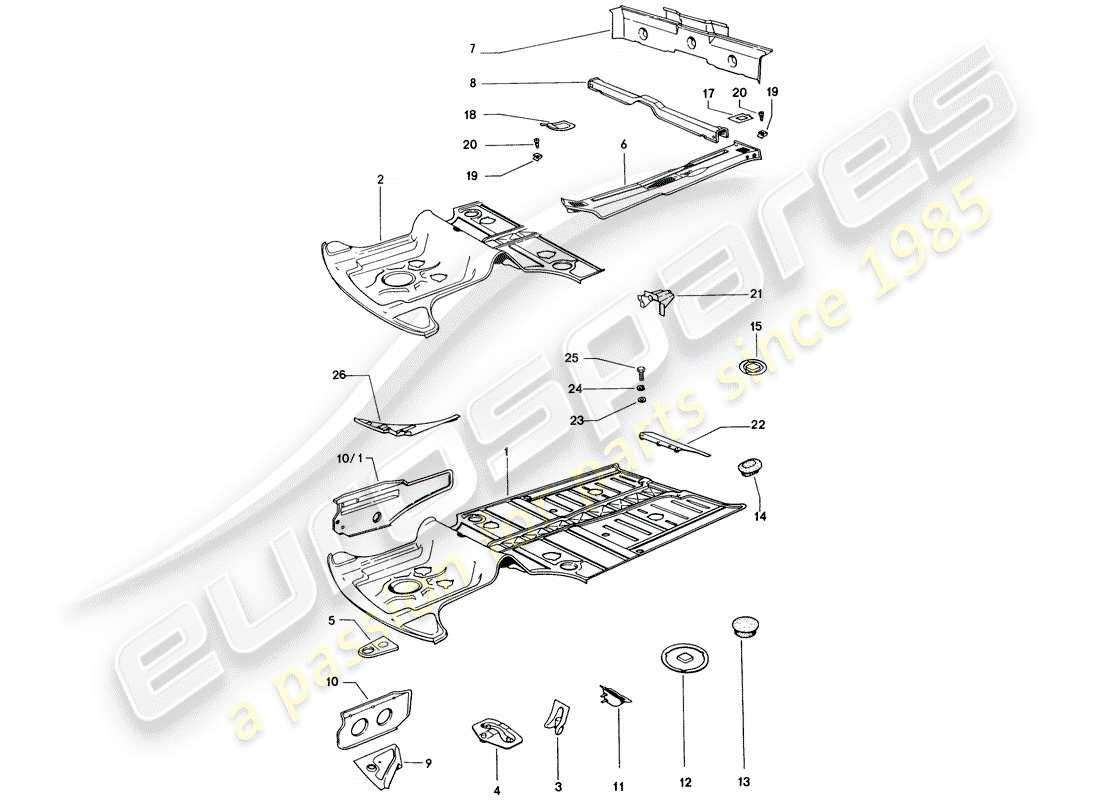 porsche 914 (1972) frame part diagram