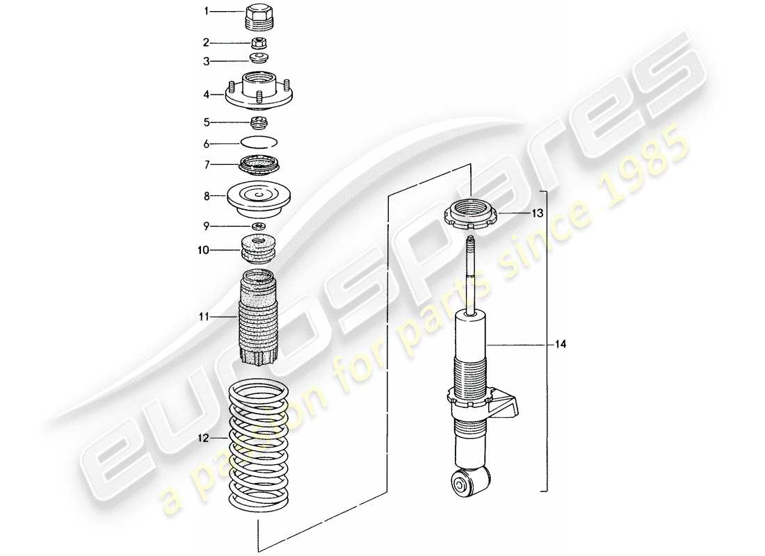 porsche 993 (1996) shock absorber - coil spring part diagram