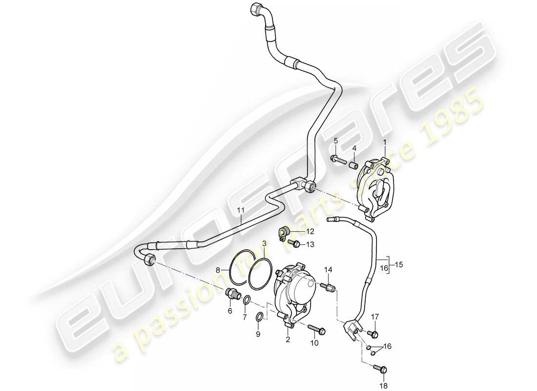 porsche 997 gt3 (2011) oil supply part diagram