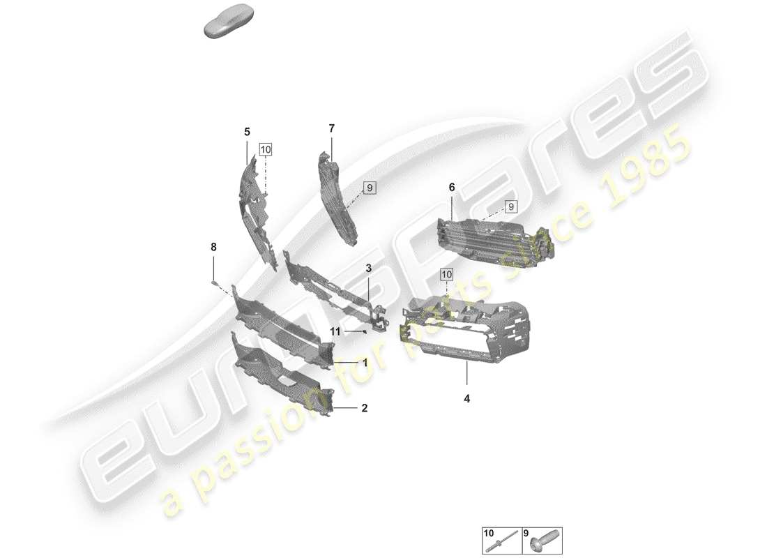 porsche 2020 air duct part diagram