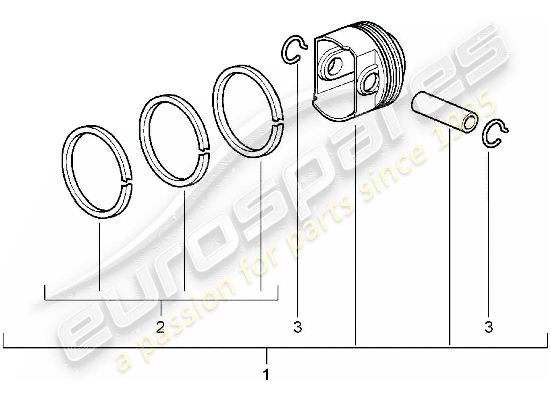 porsche boxster 987 (2006) piston part diagram