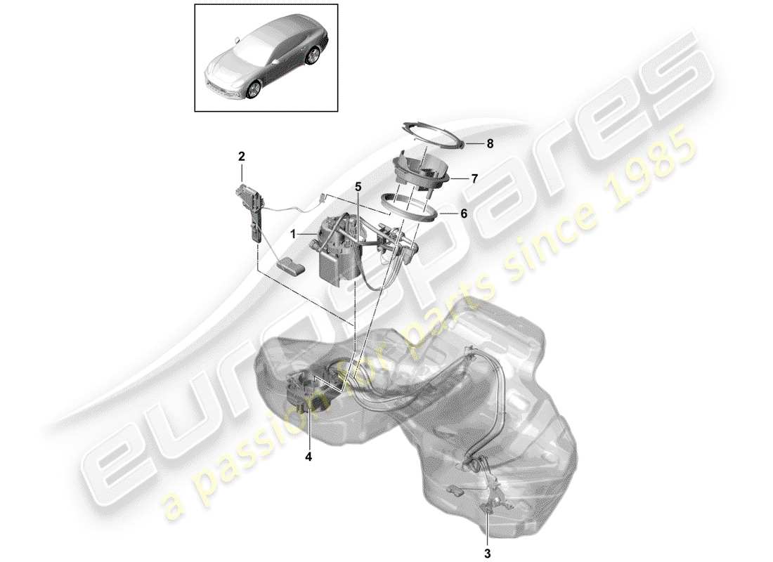 porsche panamera 971 (2020) fuel pump part diagram