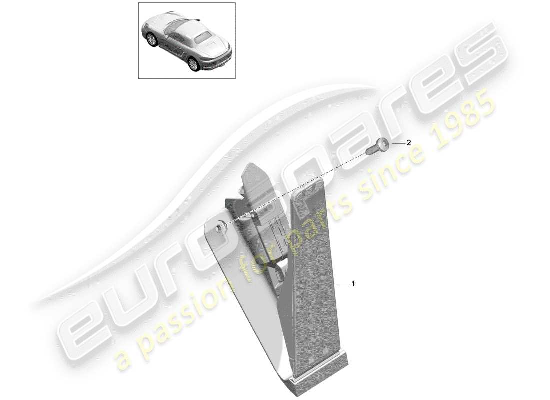 porsche 718 boxster (2017) brake and acc. pedal assembly part diagram