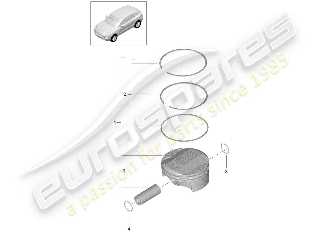 porsche macan (2014) piston part diagram