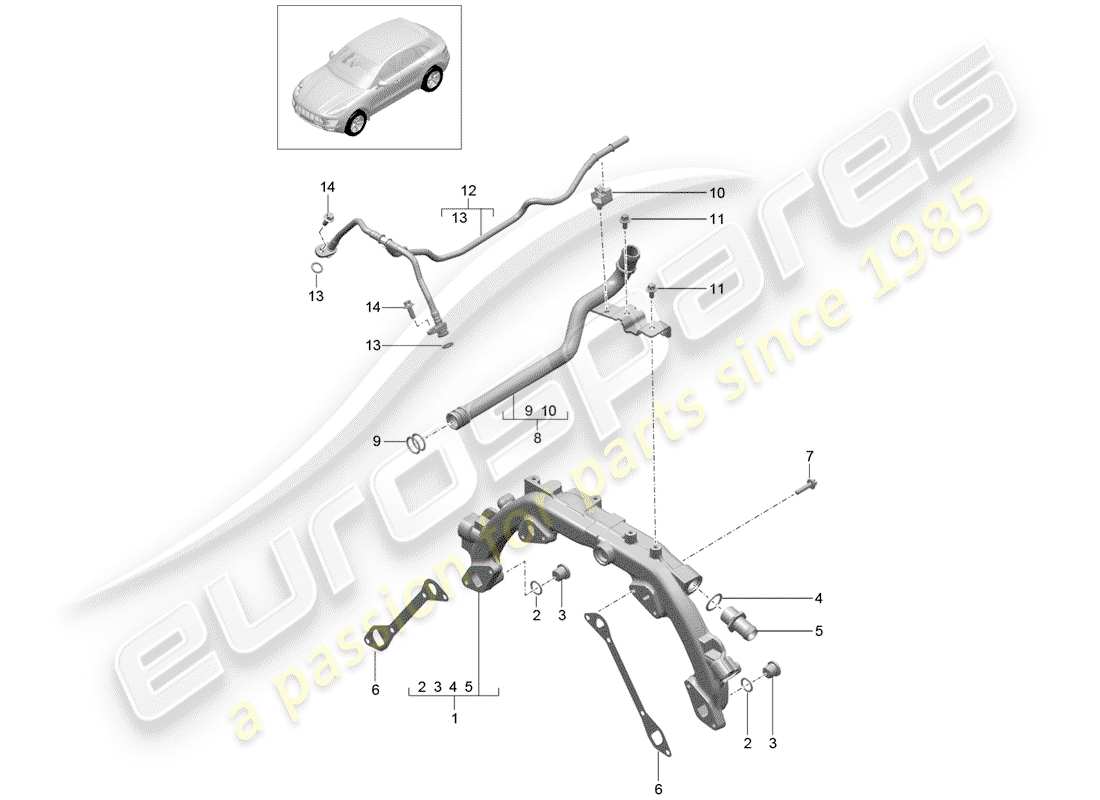 porsche macan (2014) water cooling part diagram