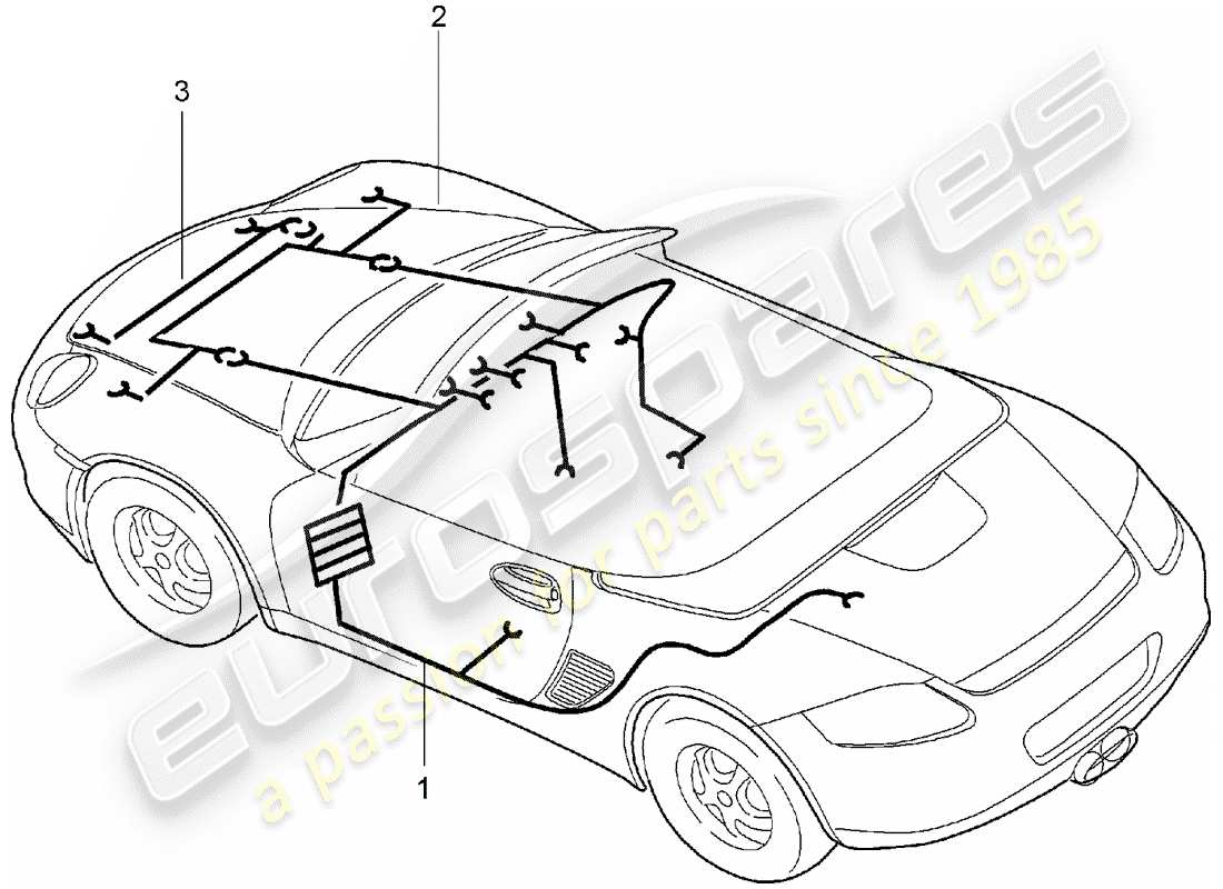 porsche boxster 987 (2006) wiring harnesses part diagram