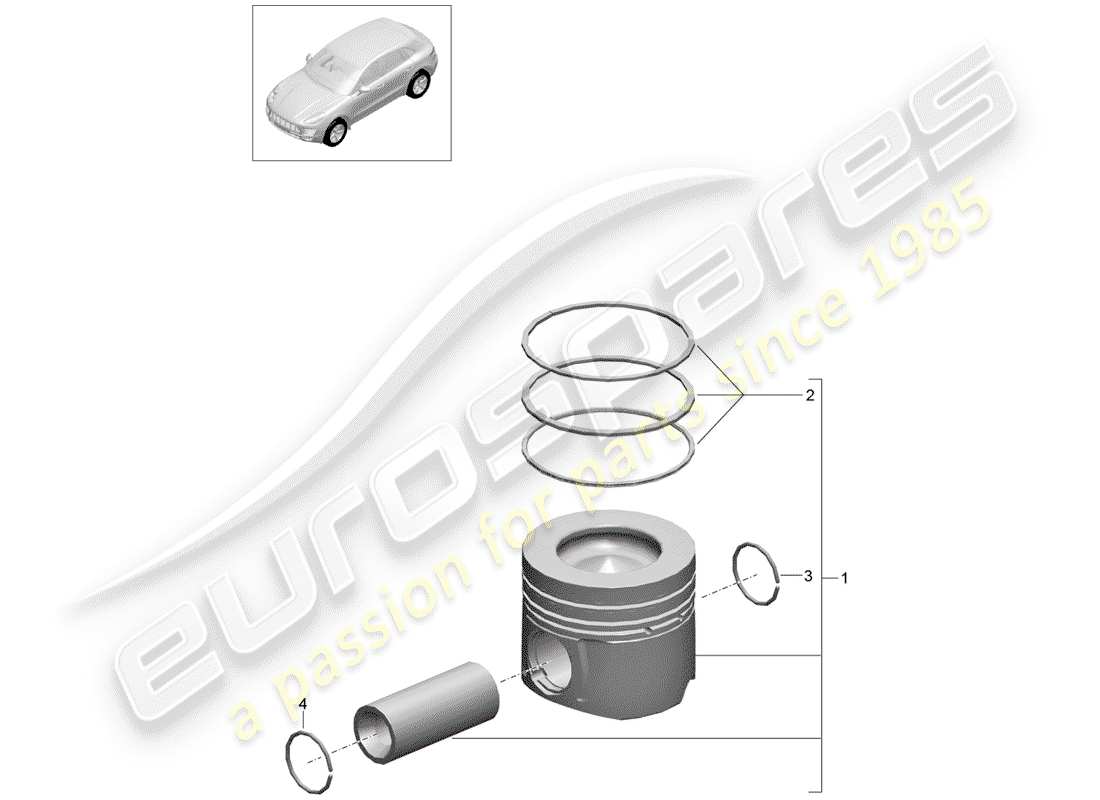 porsche macan (2014) piston part diagram