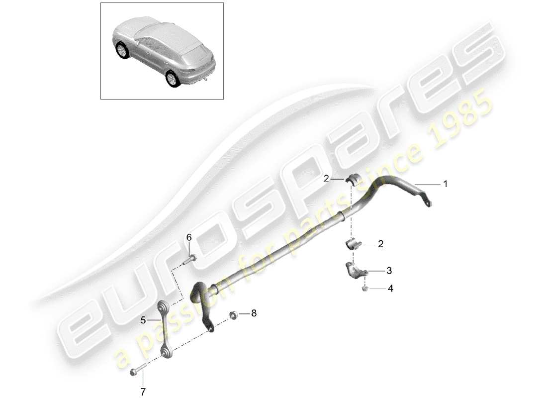 porsche macan (2014) stabilizer part diagram