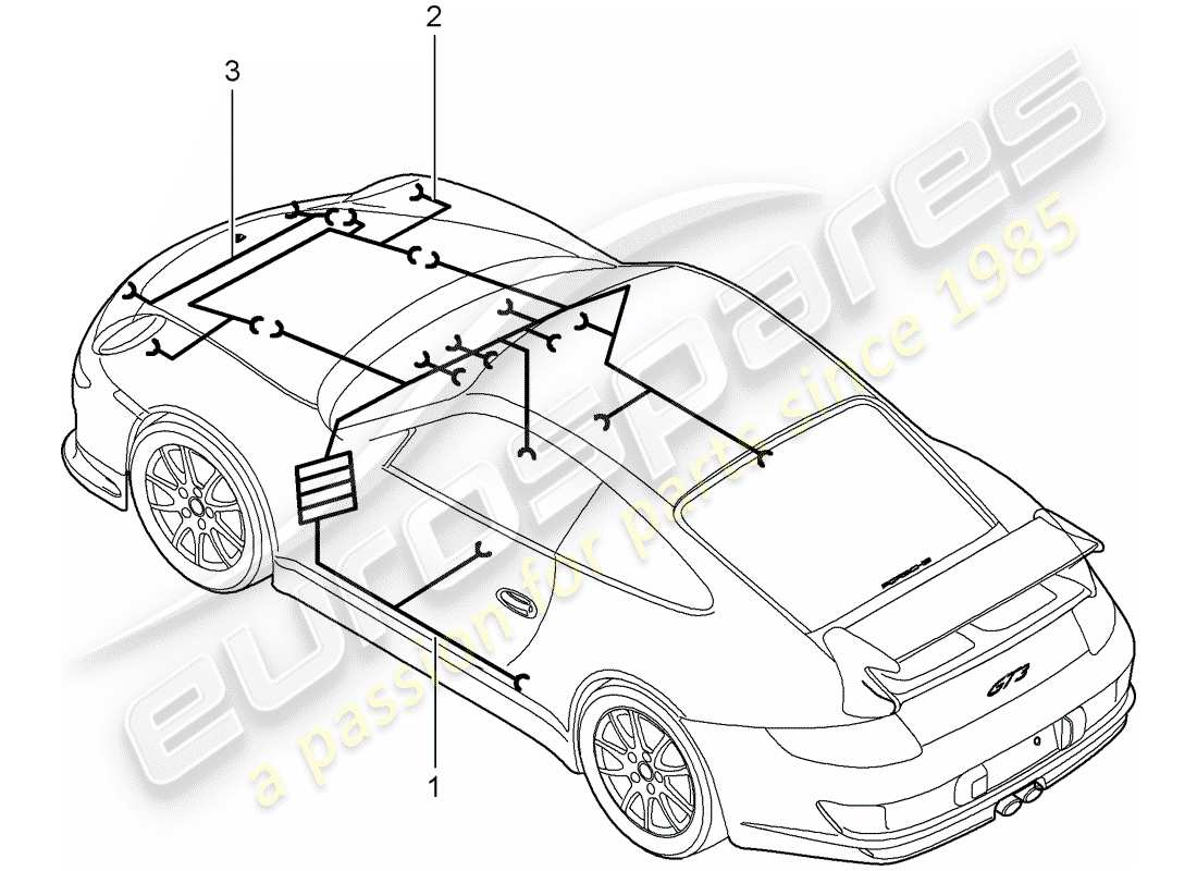 porsche 997 gt3 (2011) wiring harnesses part diagram