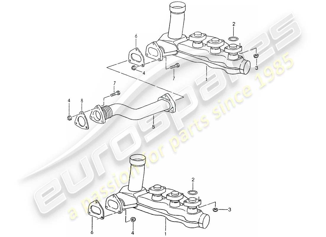 porsche 964 (1993) heater core part diagram