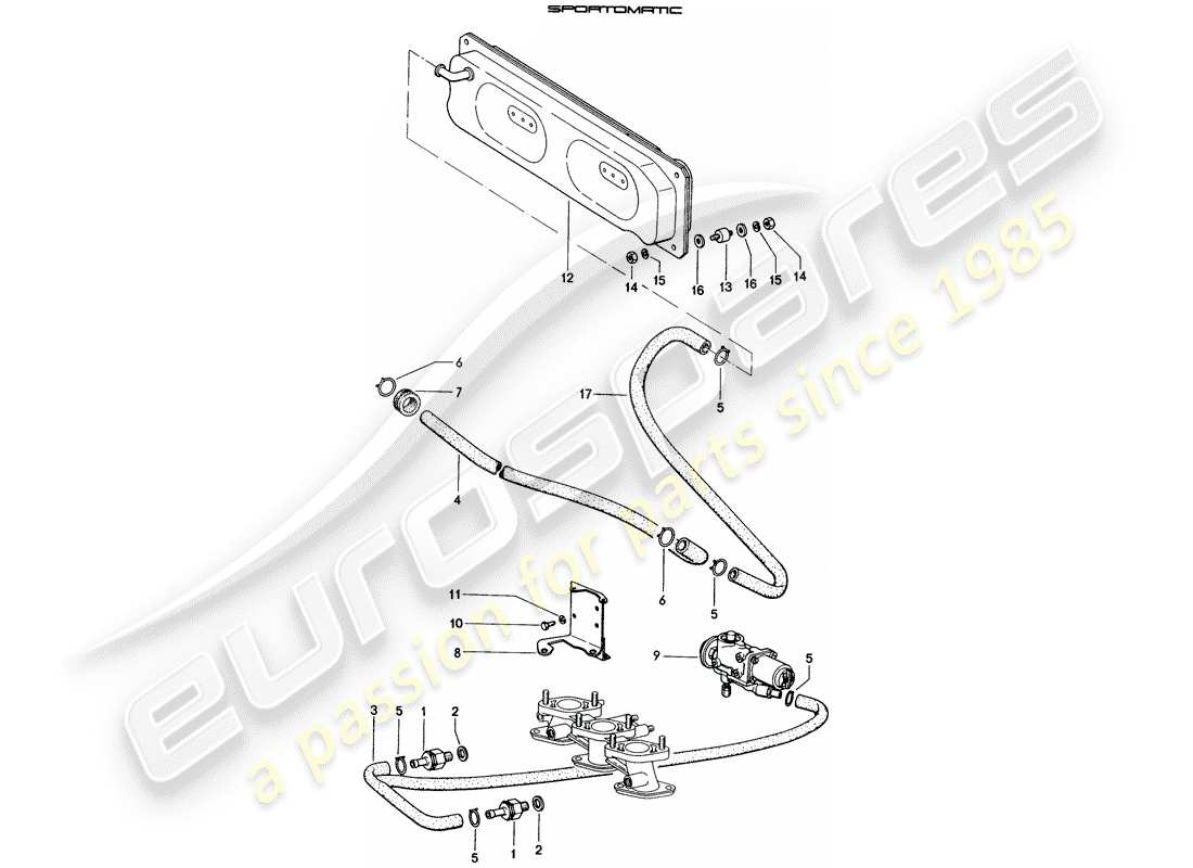 porsche 914 (1974) vacuum system - for - clutch release - d >> - mj 1971 part diagram