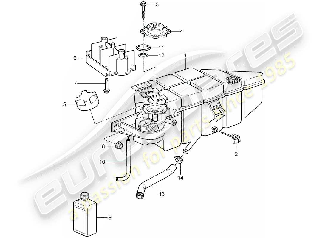 porsche 997 gt3 (2011) water cooling 4 part diagram