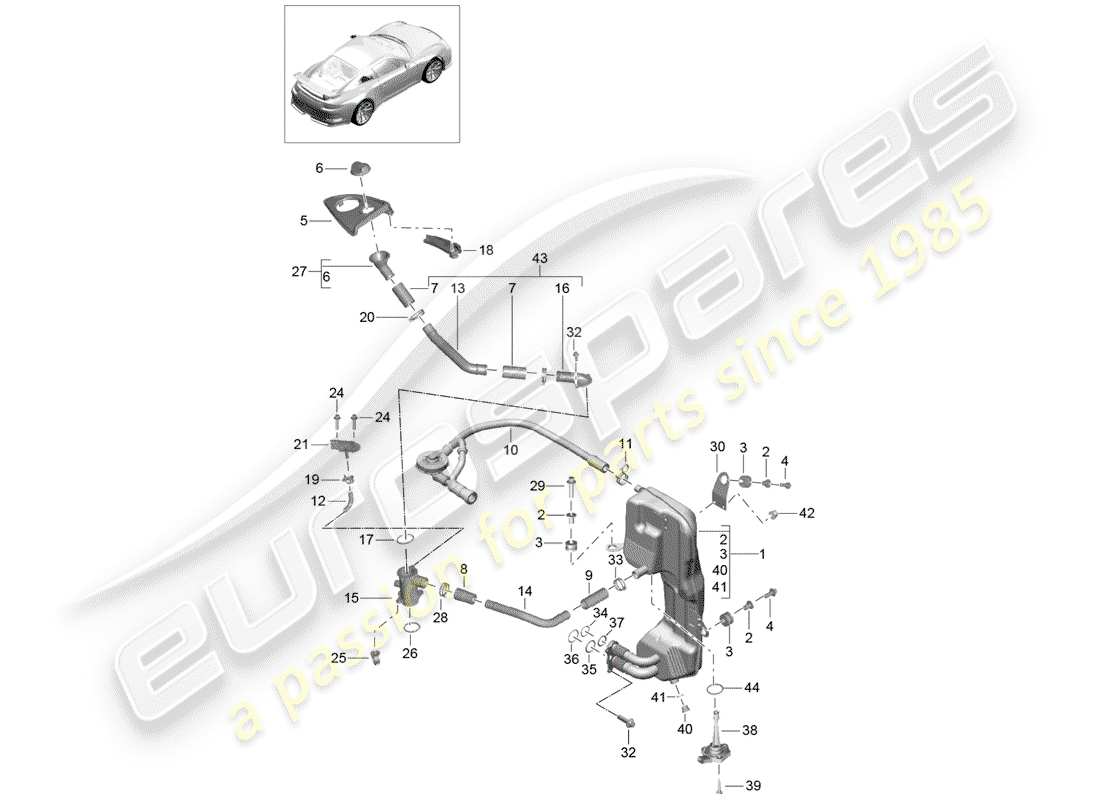 porsche 991r/gt3/rs (2015) engine (oil press./lubrica.) part diagram