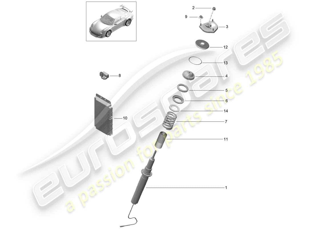 porsche 991r/gt3/rs (2020) vibration damper part diagram