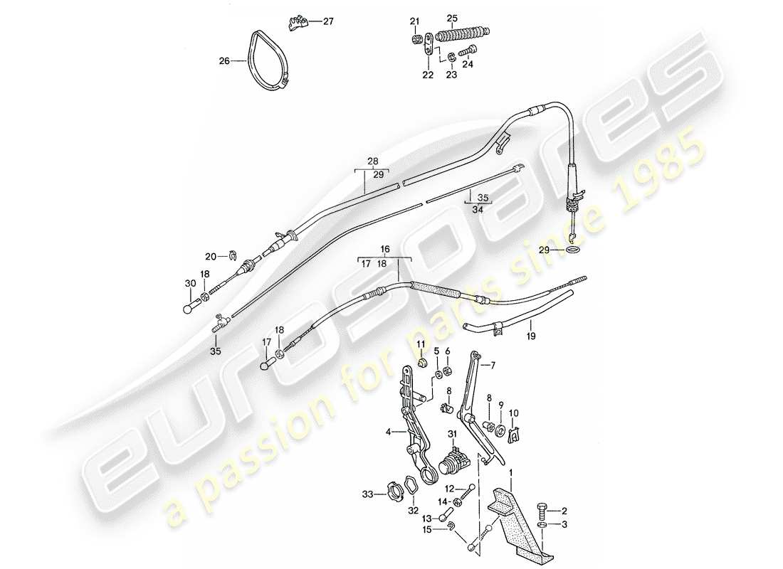 porsche 928 (1990) throttle control part diagram