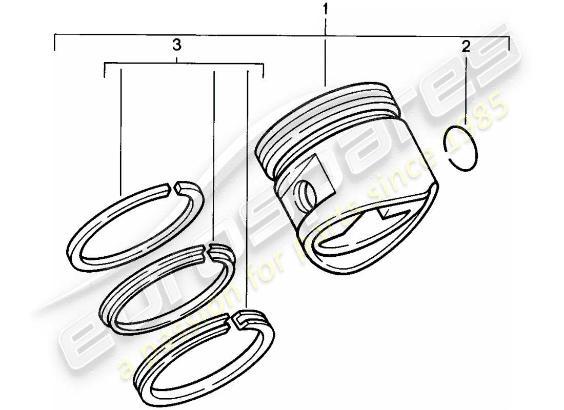 porsche 928 (1980) piston - piston rings part diagram