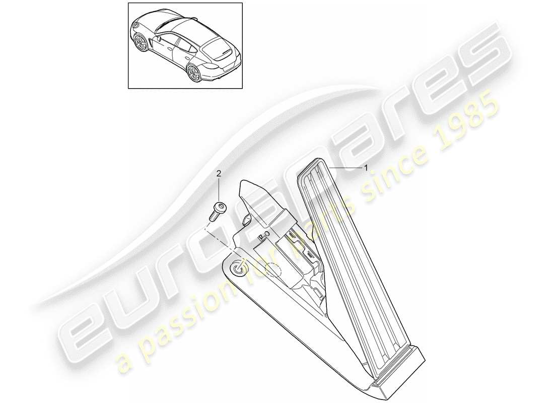 porsche panamera 970 (2013) pedals part diagram