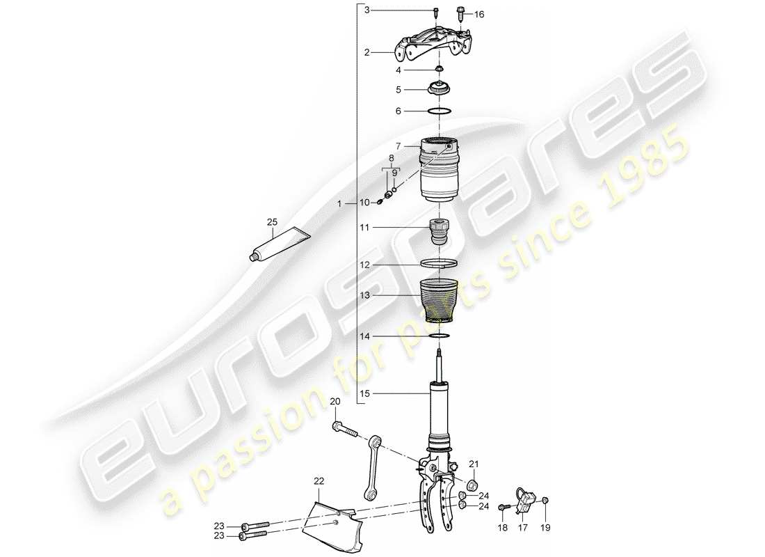 porsche cayenne (2003) suspension part diagram