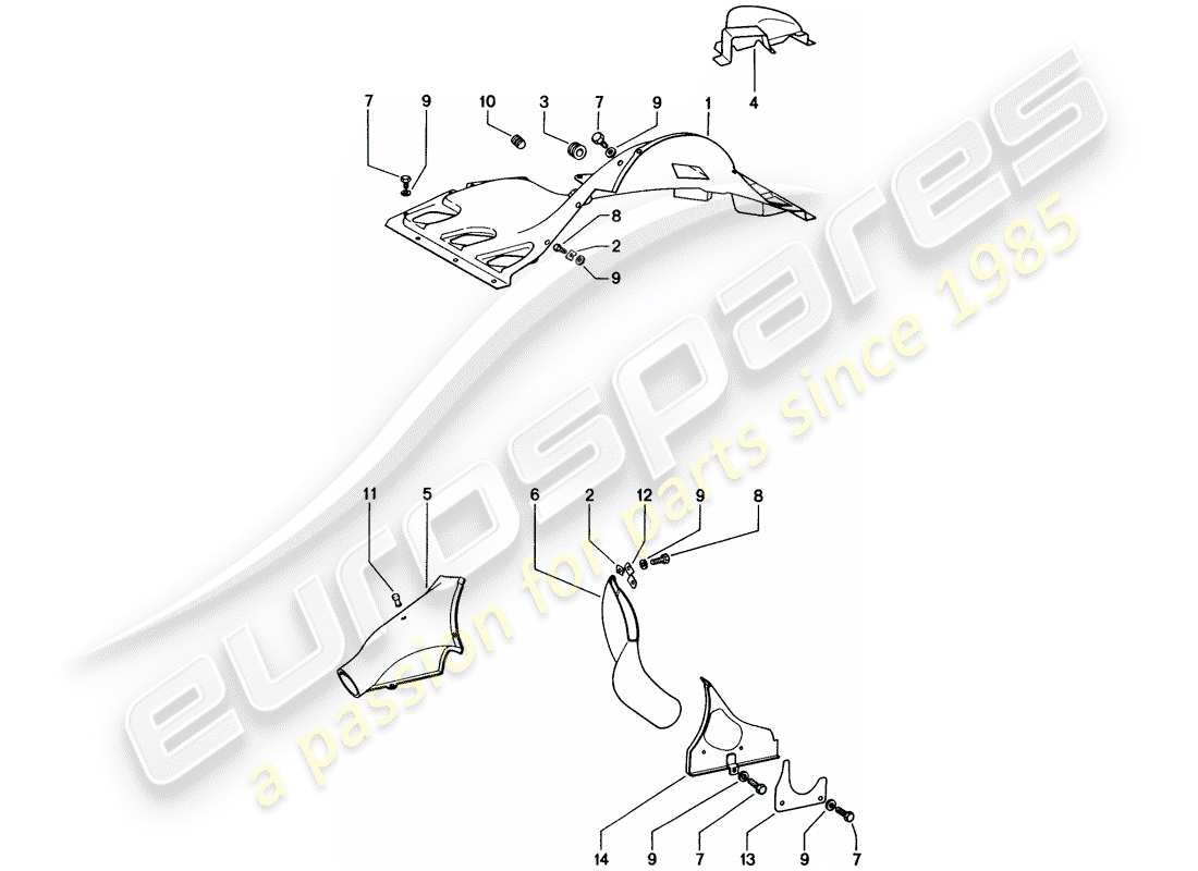 porsche 914 (1972) air duct part diagram