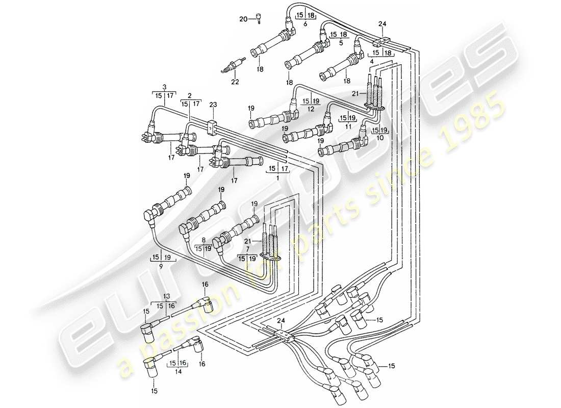 porsche 993 (1998) engine electrics 2 part diagram