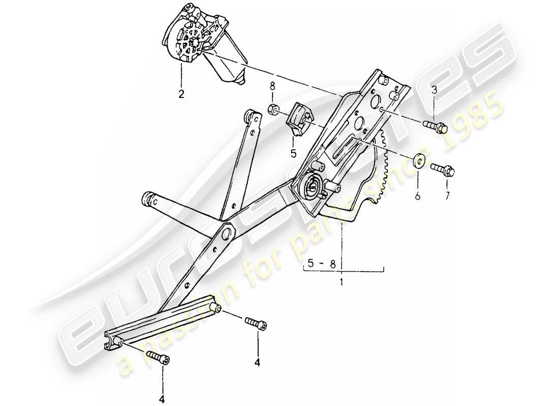 porsche 964 (1991) window regulator - electric part diagram