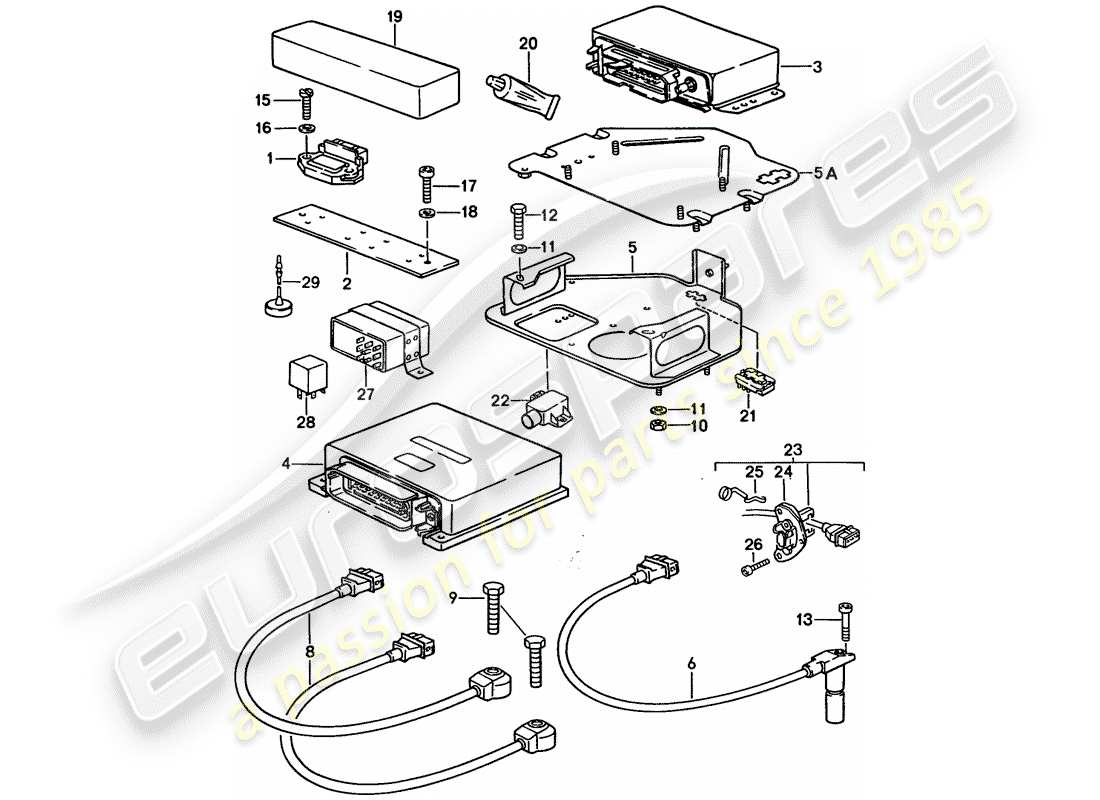 porsche 928 (1992) engine electrics - lh-jetronic part diagram