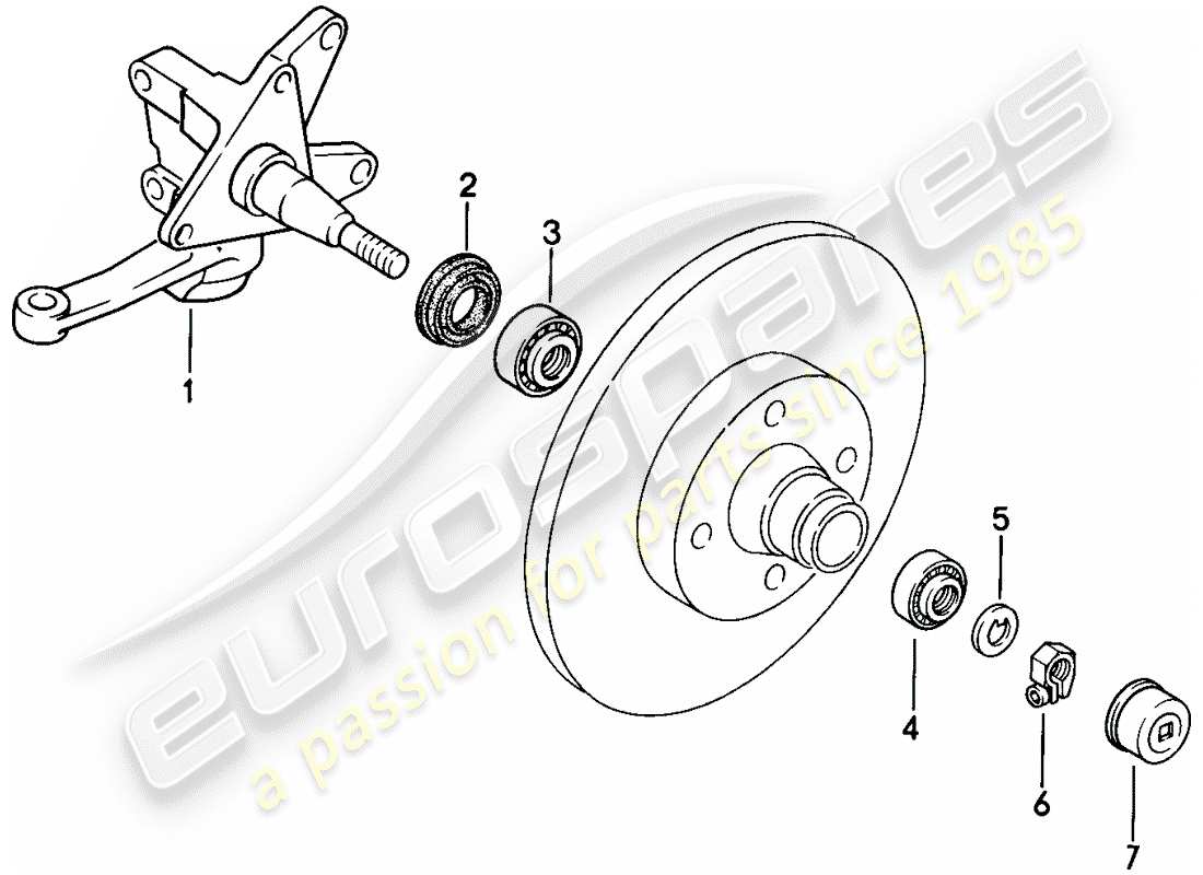 porsche 924 (1978) steering knuckle - lubricants part diagram