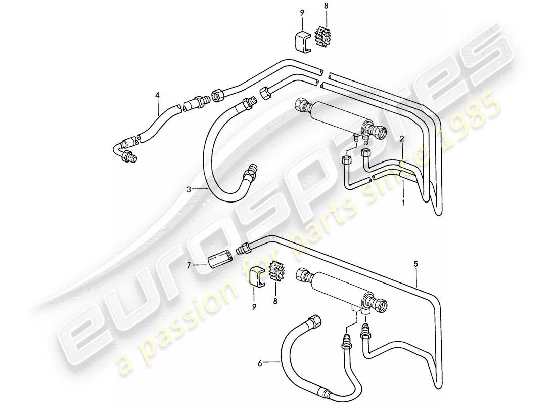 porsche 928 (1986) fuel cooling part diagram