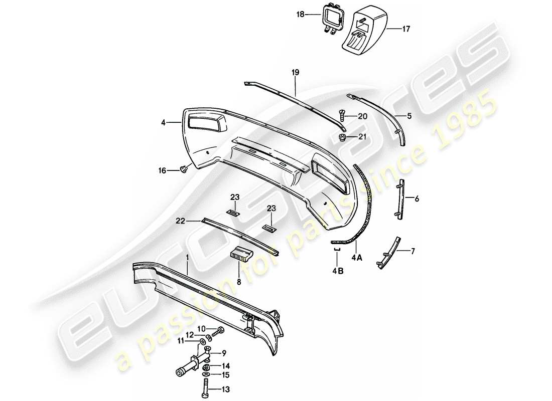 porsche 928 (1979) bumper part diagram