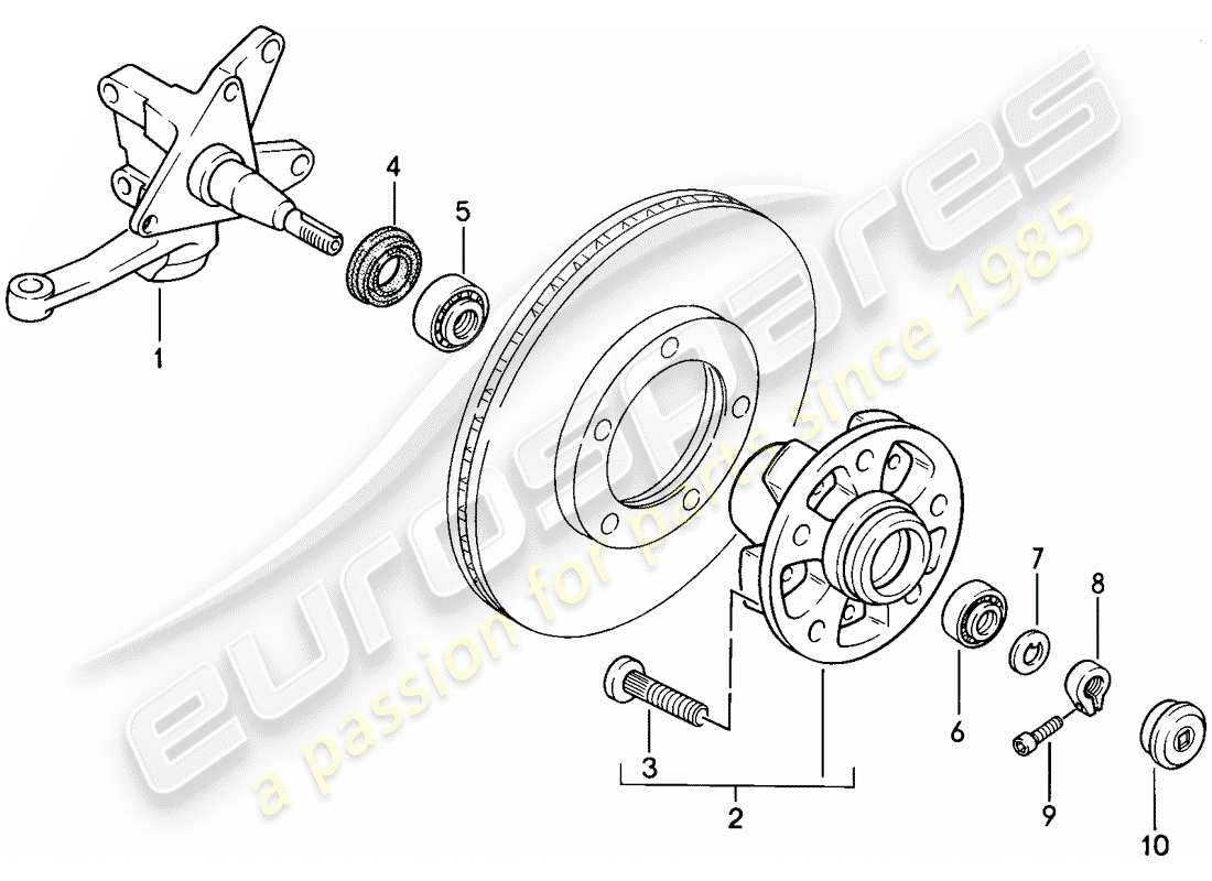 porsche 944 (1986) steering knuckle - lubricants part diagram