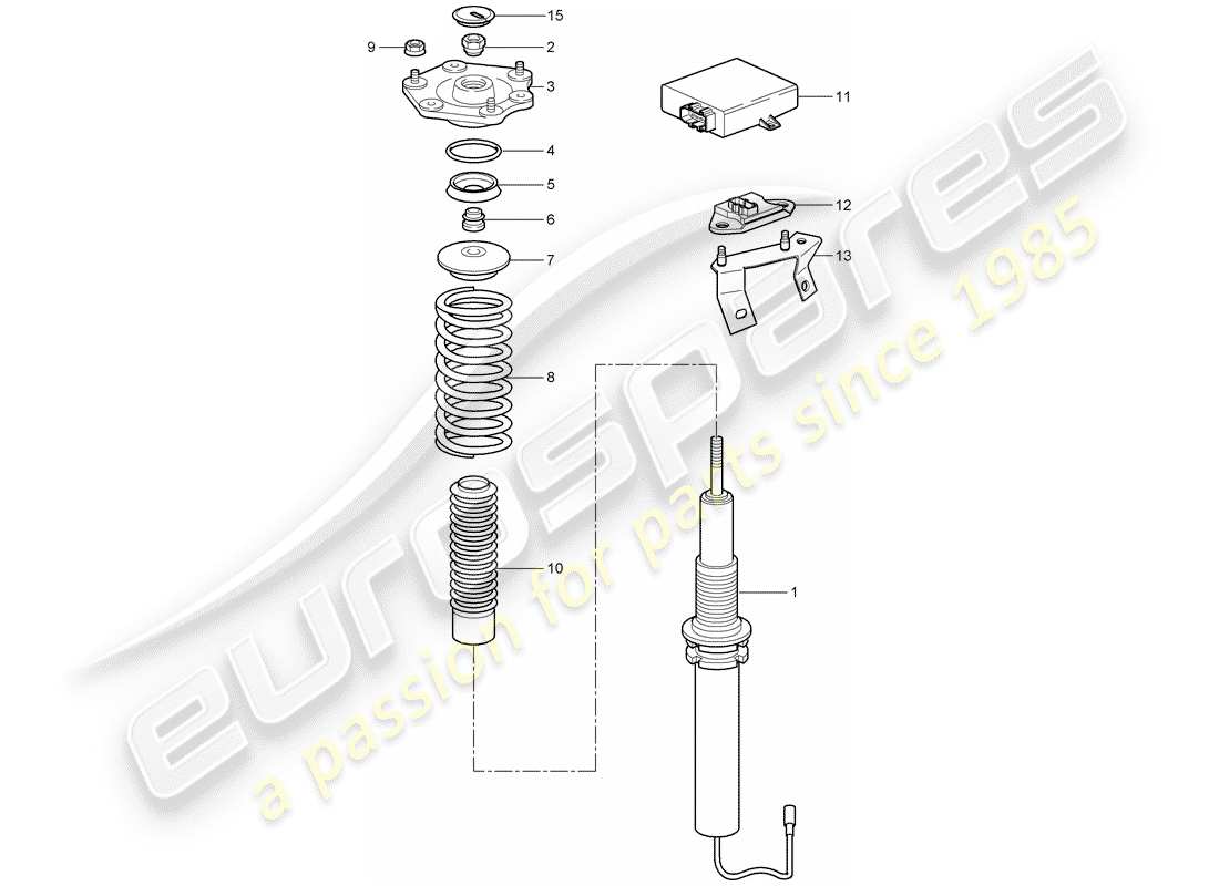 porsche 997 t/gt2 (2009) suspension part diagram