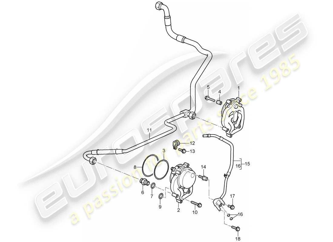 porsche 997 t/gt2 (2009) oil supply part diagram