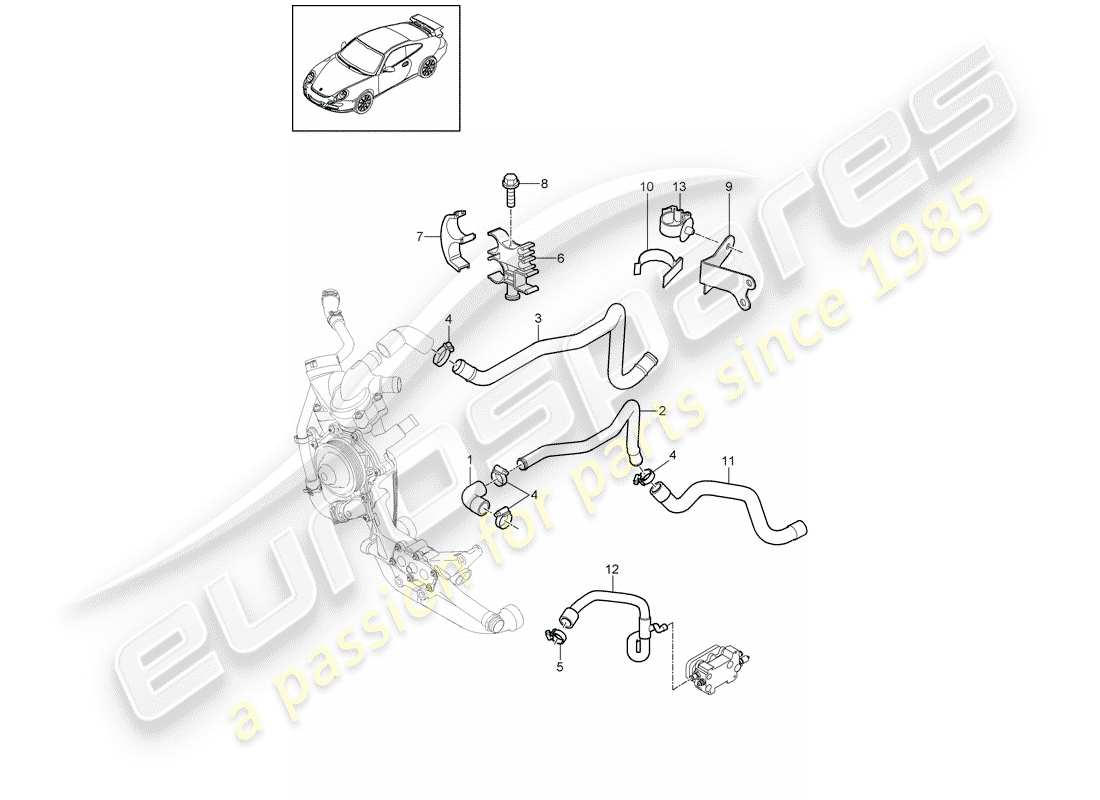 porsche 997 gt3 (2011) lines part diagram