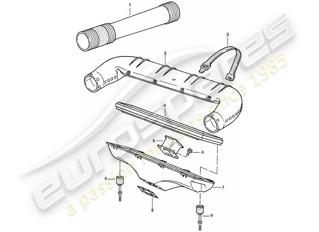 porsche 928 (1983) air cleaner - l-jetronic - d >> - mj 1984 part diagram