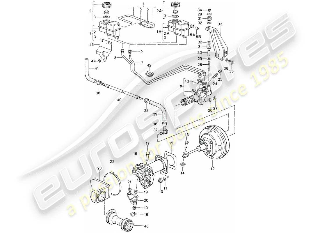 porsche 964 (1991) reservoir for - brake fluid - brake master cylinder part diagram