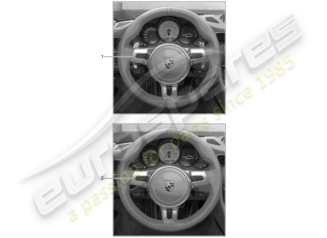 porsche tequipment 98x/99x (2014) steering wheel part diagram