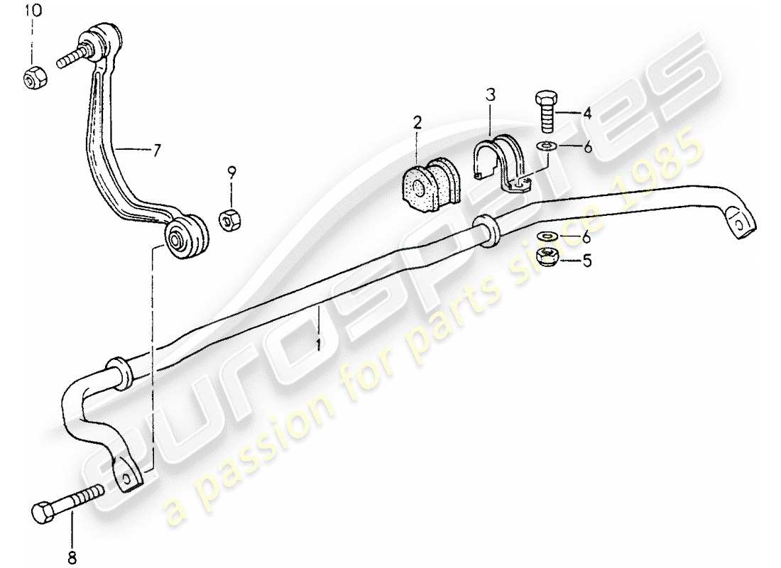 porsche 964 (1990) stabilizer part diagram