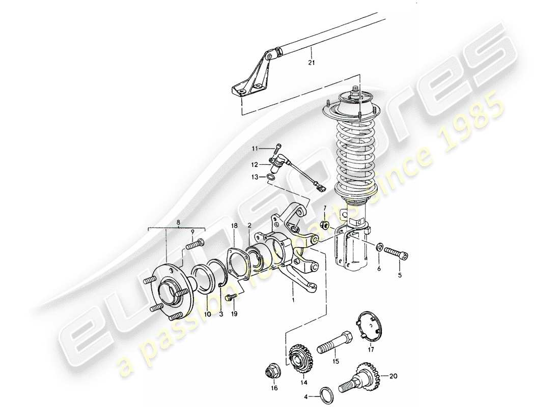 porsche 964 (1991) wheel carrier - wheel hub - transverse strut - see technical information - group: - 4 10/89 part diagram