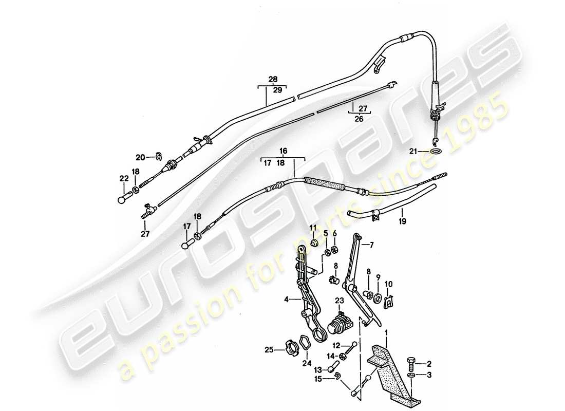 porsche 928 (1992) throttle control part diagram